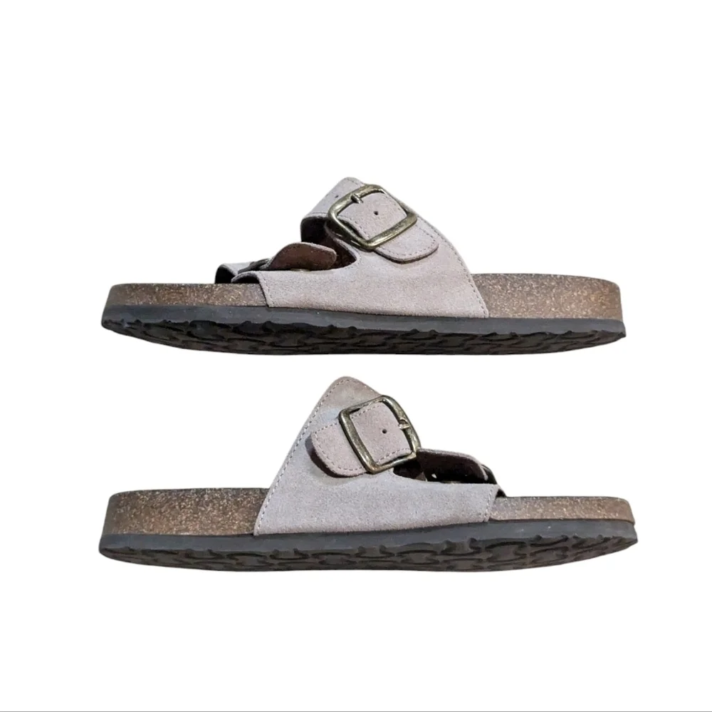 White Mountain Footbeds Helga Slide Buckle Sandals Size 8